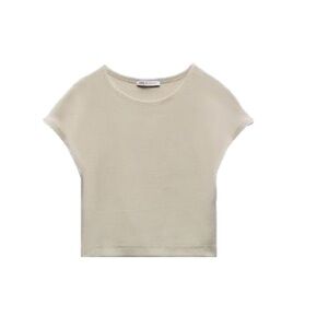 Zara Beige Cropped Tee